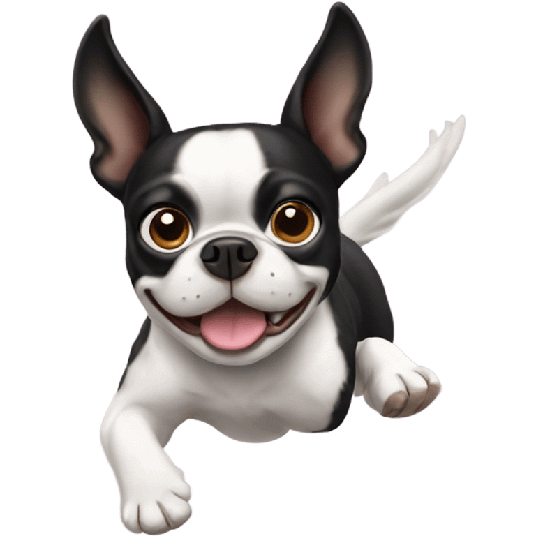 Flying Boston terrier emoji