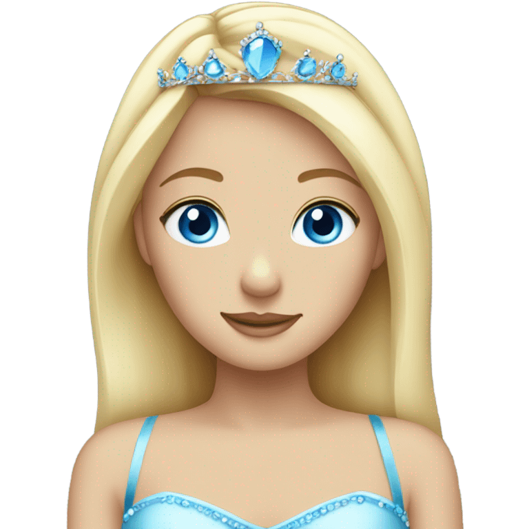 Blond girl blue eyes tiara emoji