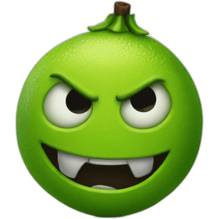 Evil lime emoji