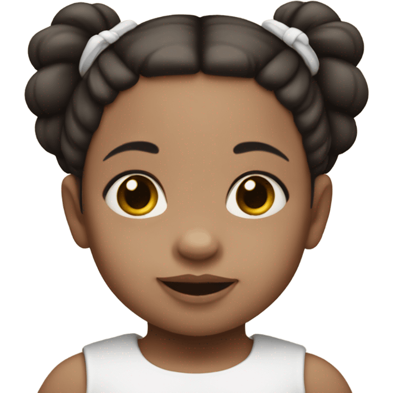  baby white skinned girl with dark brown pigtails  emoji