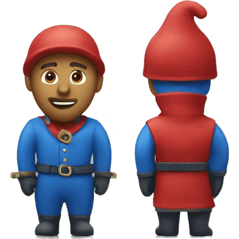 Bouclier rouge avec un bonnome bleu de dans  emoji