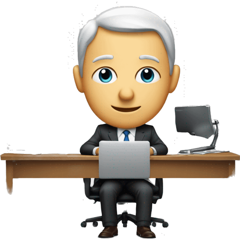 businessman man at his computer writing "e se?" emoji