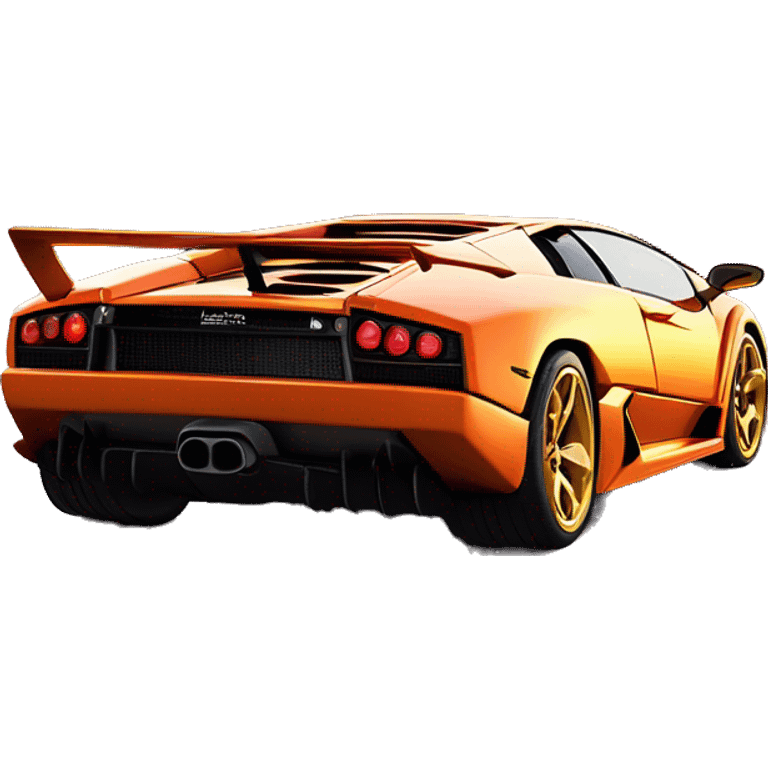 Lamborghini Diablo flying over the Golden Gate Bridge with the sun setting in the Pacific Ocean  emoji