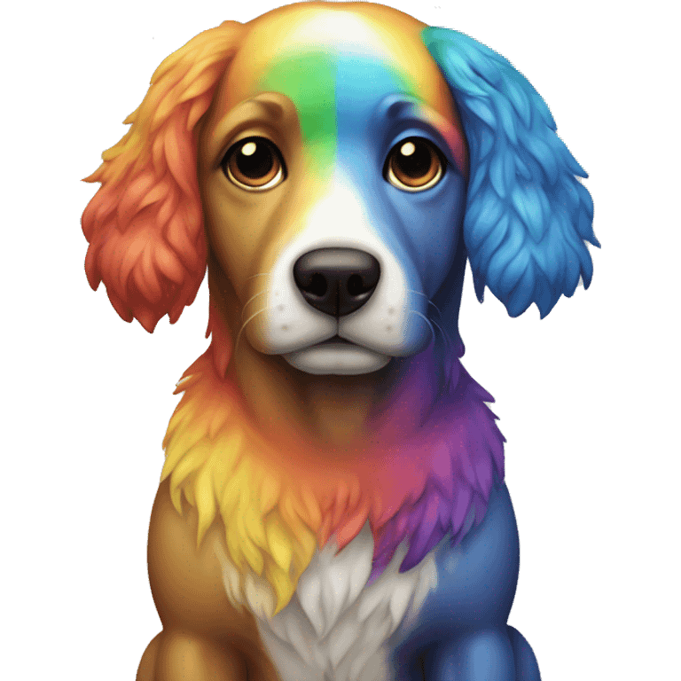 Rainbow dog emoji