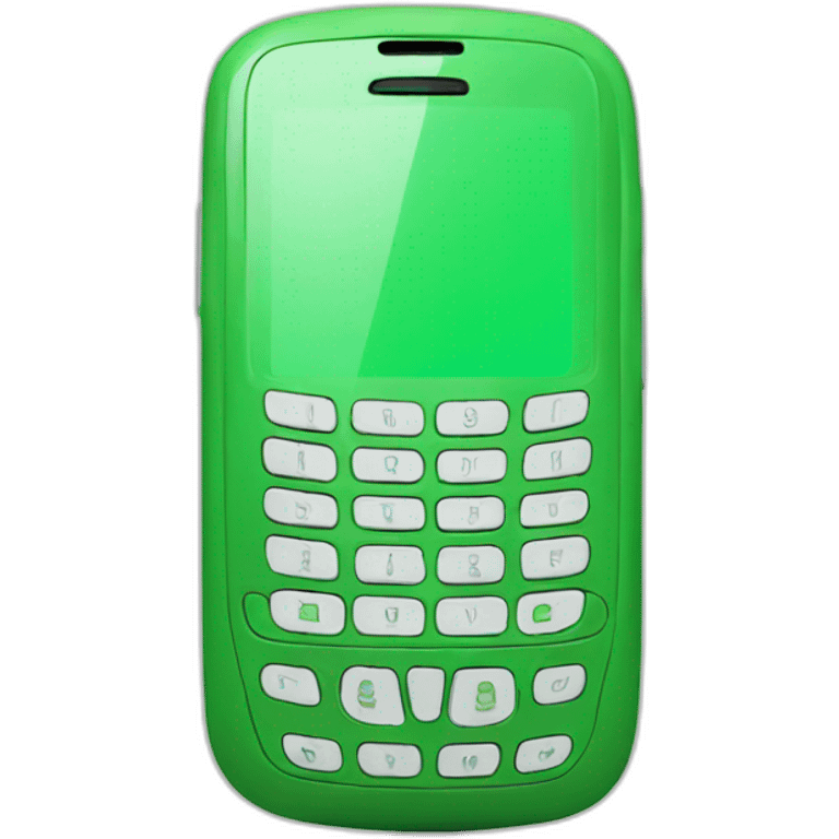 minimalistic green cellphone on white emoji