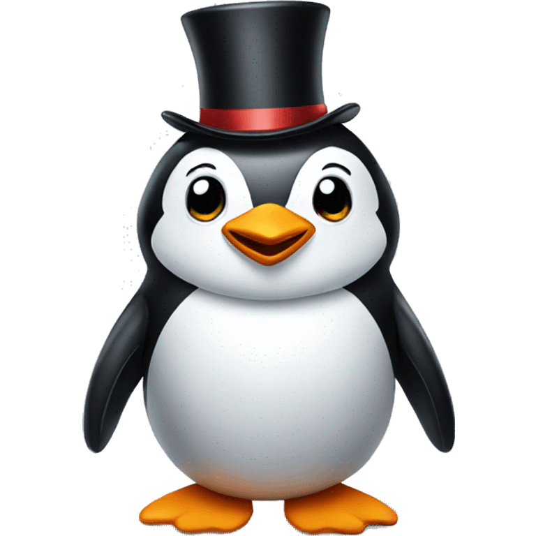 Penguin with top hat emoji