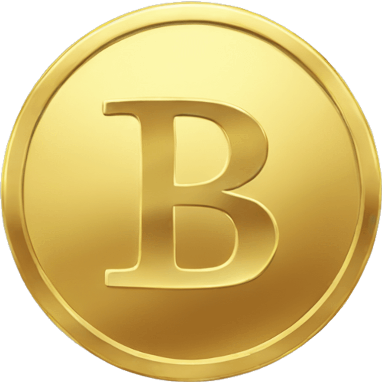 Shiny Golden Coin with Б letter emoji