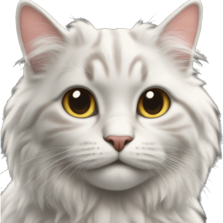 realistic feline close up and fluffy emoji