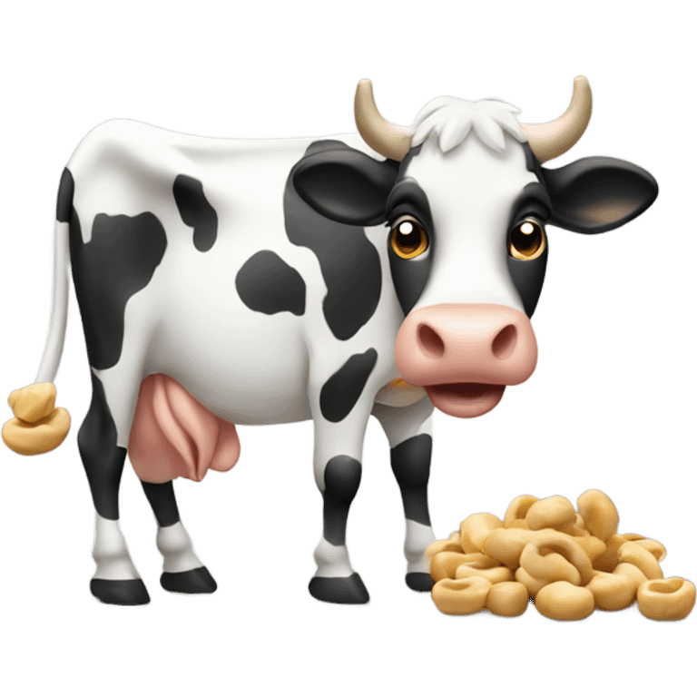 Cow eating cashews  emoji