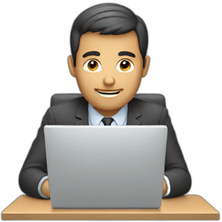 A man typing  emoji