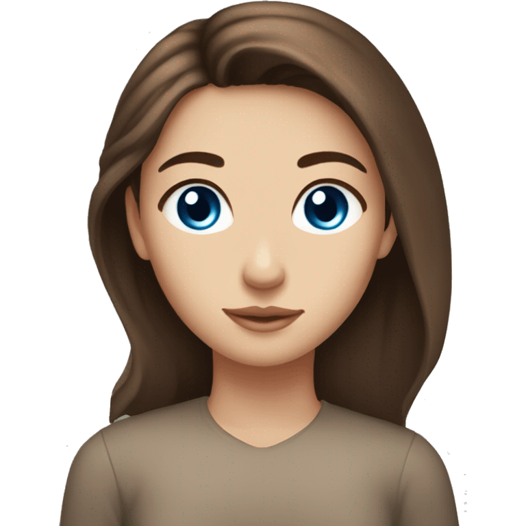 Brown hair blue eye girl with a brown hair and brown eyes girl emoji