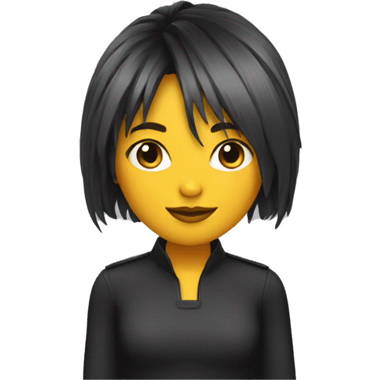 chica con flequillo pelo negro emoji