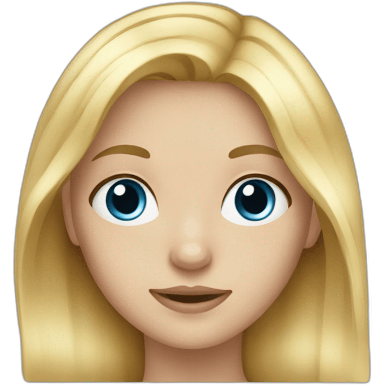 blonde girl with long hair and darker blue eyes emoji