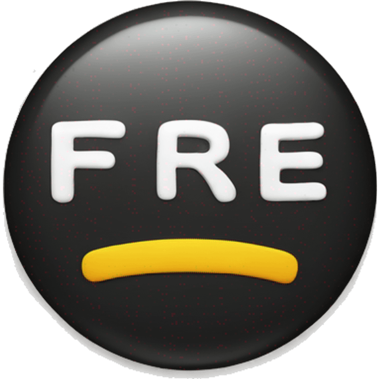 a button with "free" written on it emoji