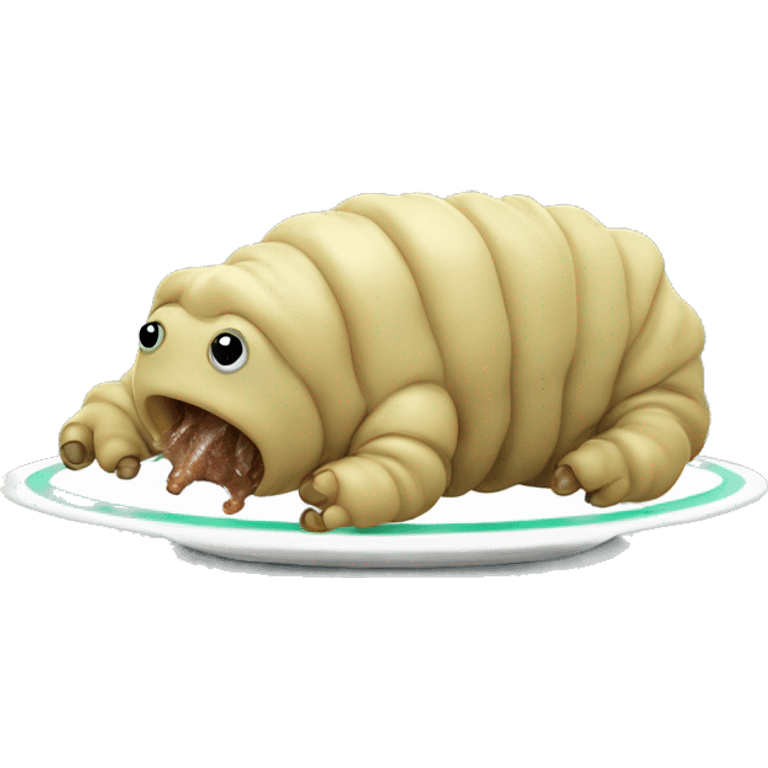 Tardigrade eating  emoji