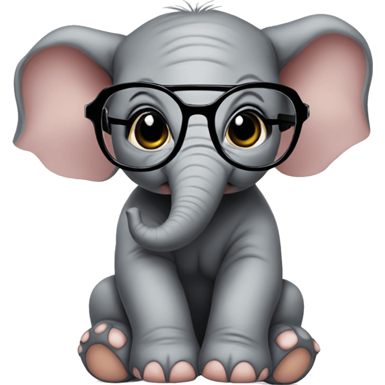 Baby Elephant wearing Prada glasses  emoji