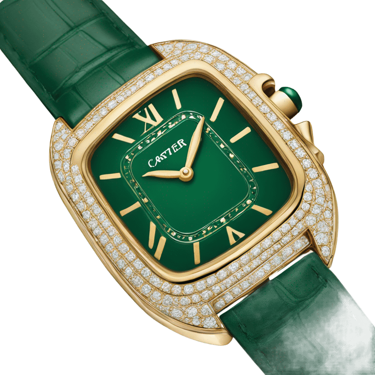 Dark green with gold details cartier watch  emoji