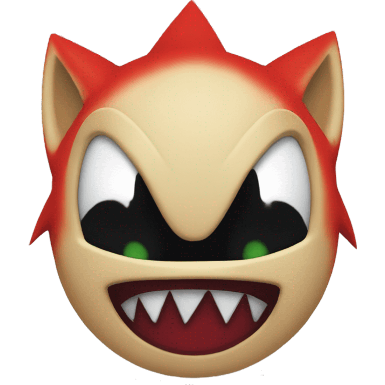 evil sonic with black and red eyes with the words Back to the cliche emoji