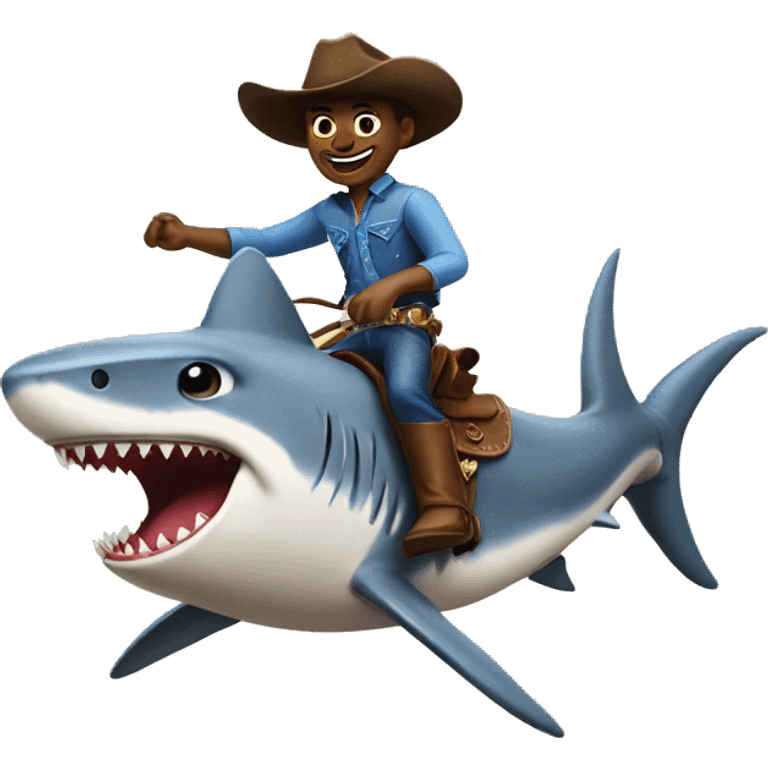 cowboy riding shark emoji