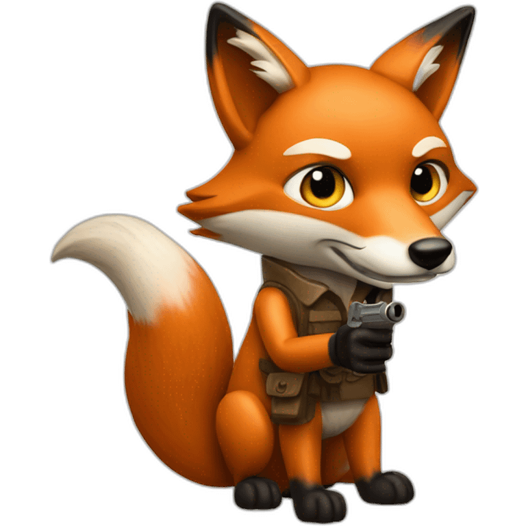 Fox shot with pistol emoji