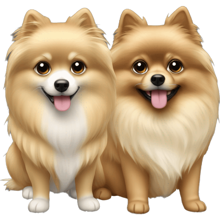 2 pomeranias blond and brunet emoji