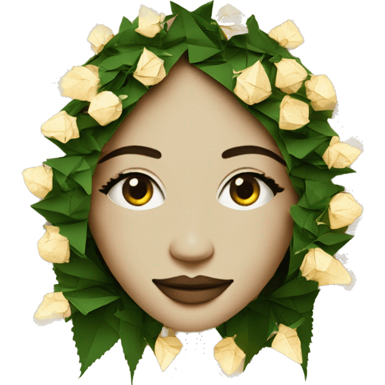  Hemp 420 lady face made of 420 origami newspaper roses hemp leaves lantern fairy lights burning paper and hemp leaves in hair fairy lights emoji