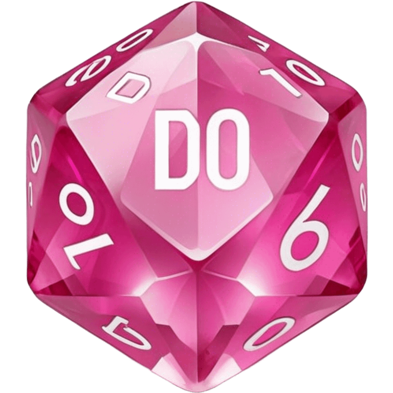  crystal gemstone d20 dice gold pink emoji