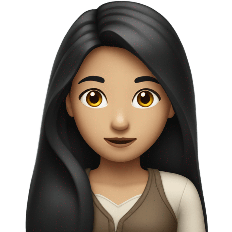 girl with long dark hair  emoji