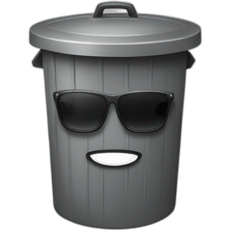 trash can with sunglasses emoji