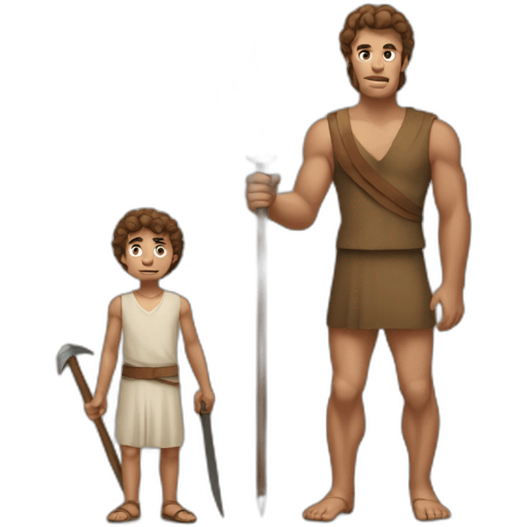 David and Goliath  emoji