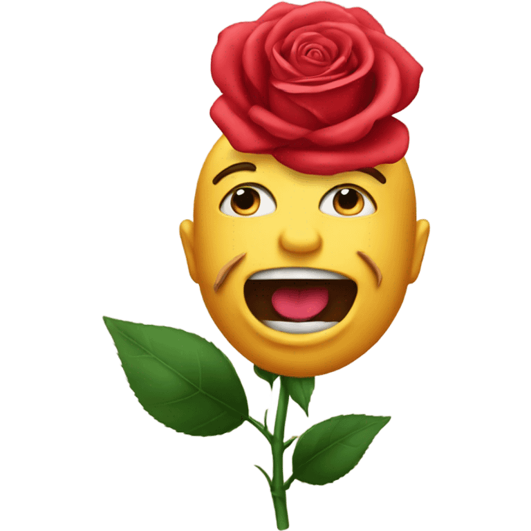 rose in mouth emoji