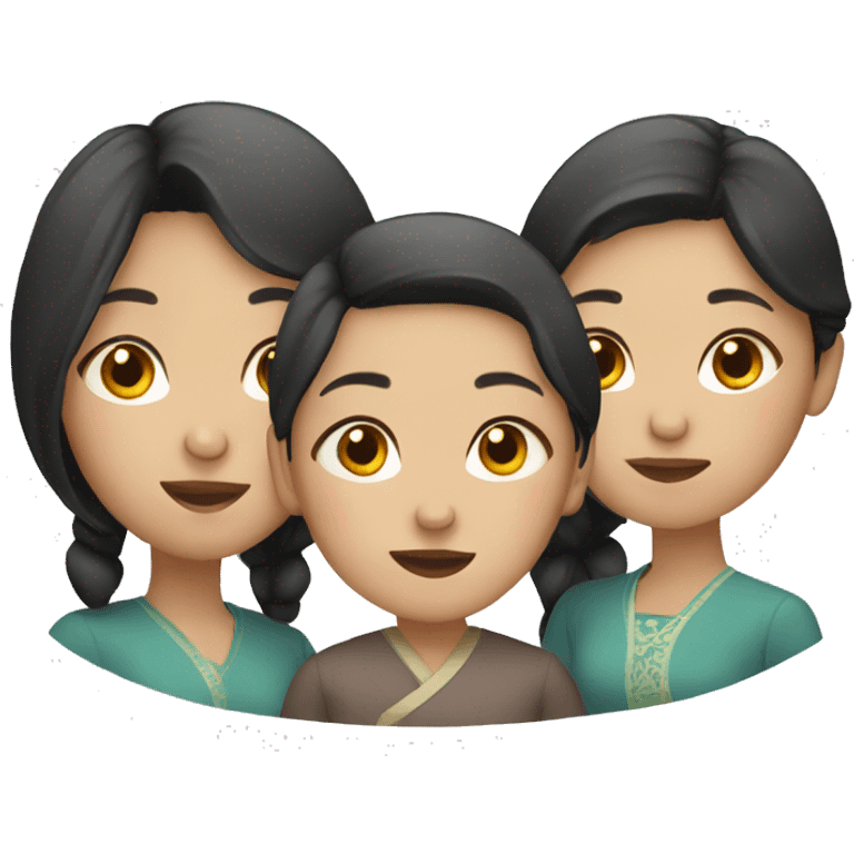 Three asian sisters  emoji