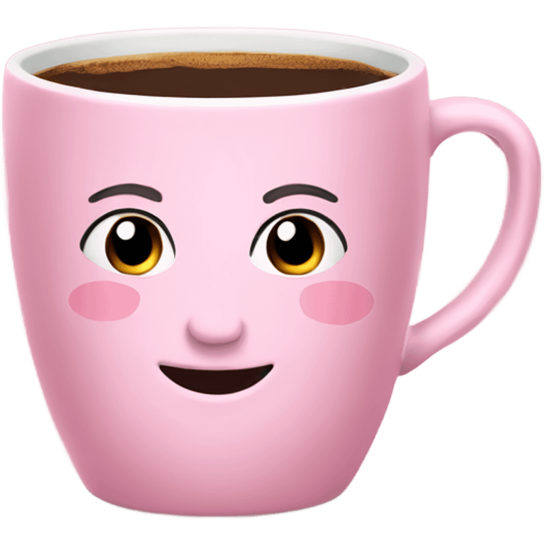 Taza de café rosa emoji