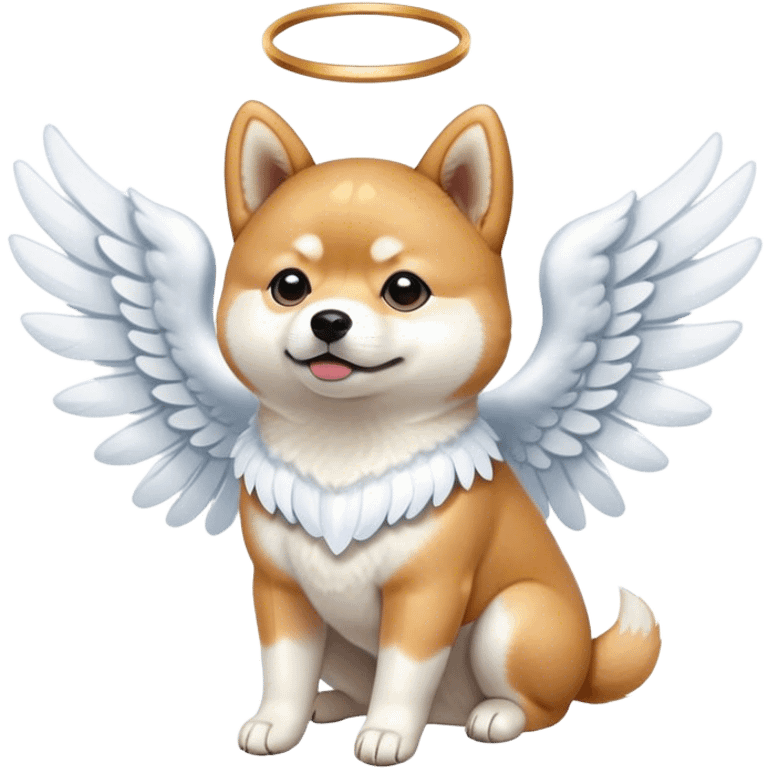 Shiba inu with angel wings  emoji