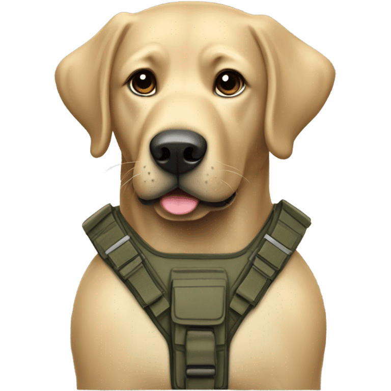 Black lab in military  emoji