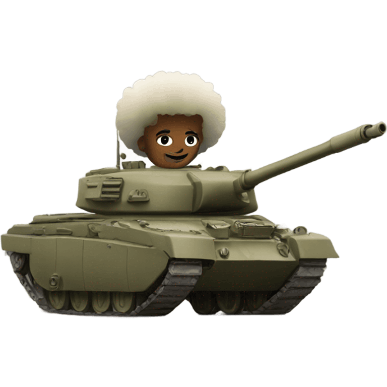 tank with afro h emoji