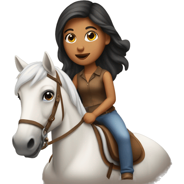 Latina girl on a horse  emoji