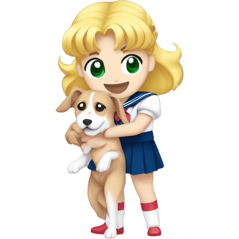 sailor moon holding a dog emoji