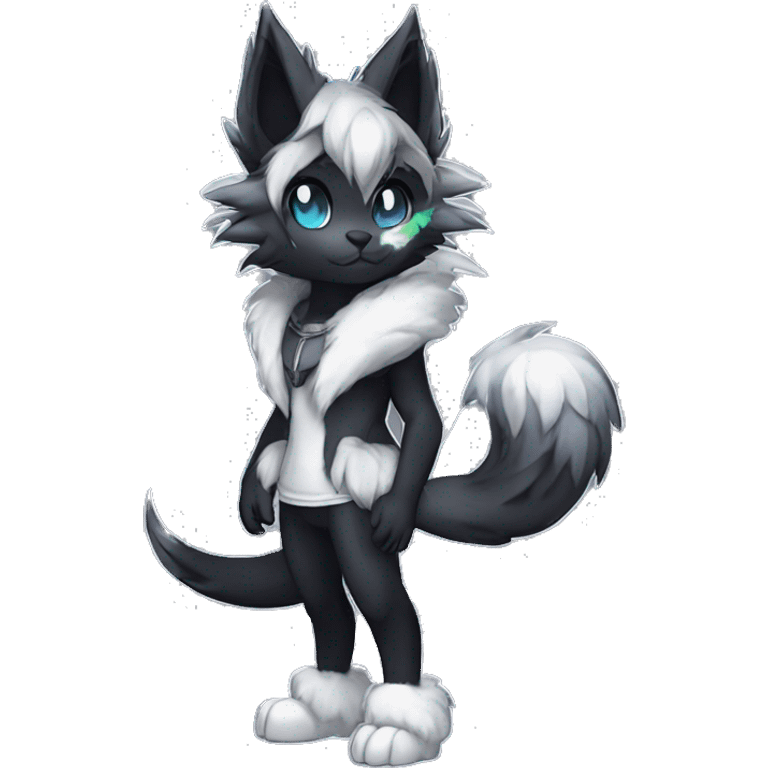 Anthro-Edgy-Cool-Dark-Contrast-Colors-Fantasy-Fur-Sona-Chibi-Shiny-Fakémon-Hybrid full body emoji