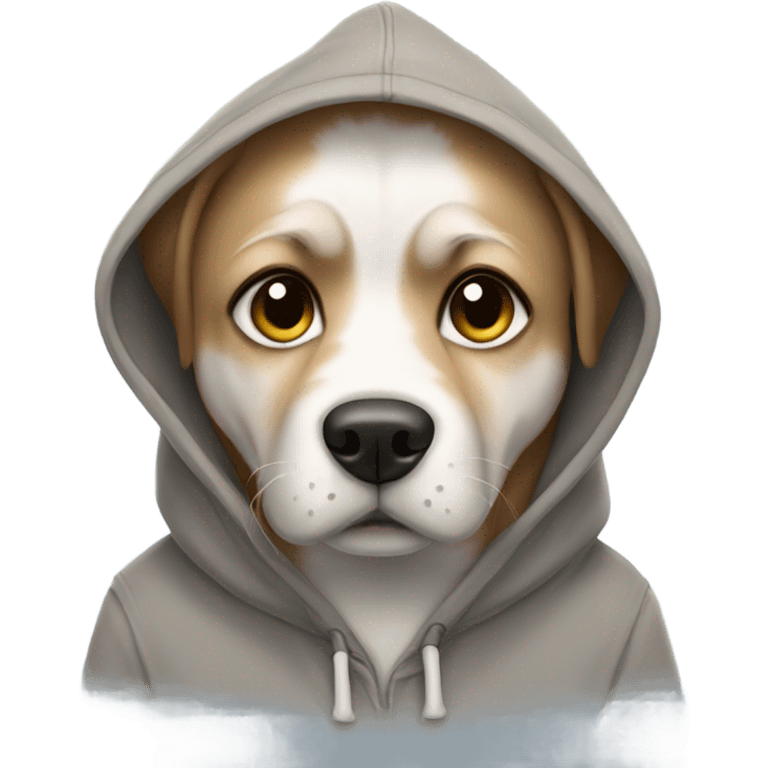 Dog wearing hoodie emoji