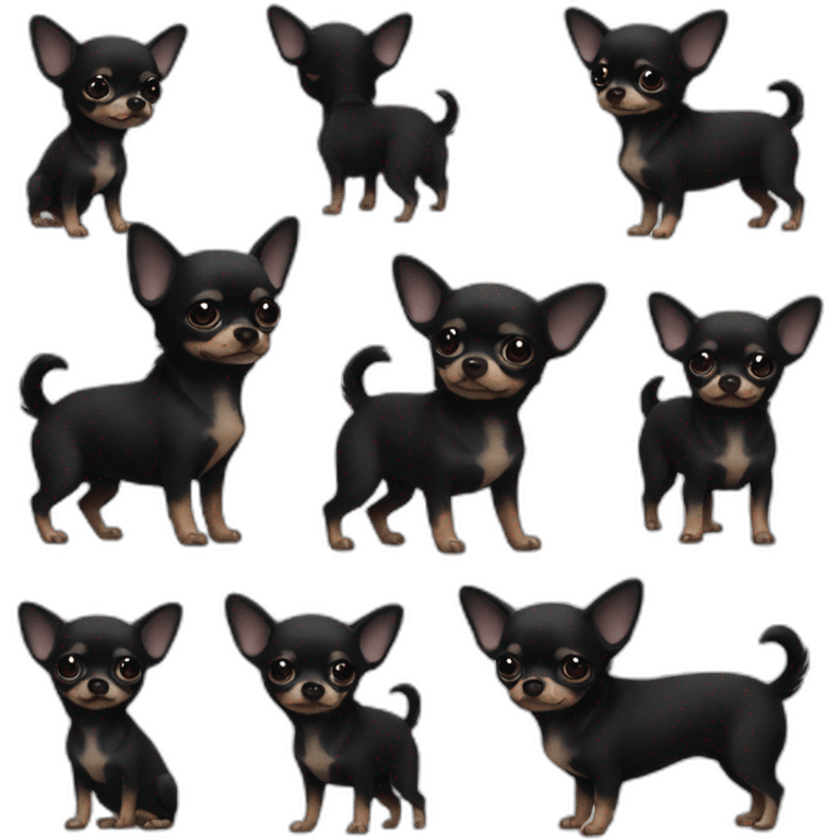 Fully Black chihuahua emoji