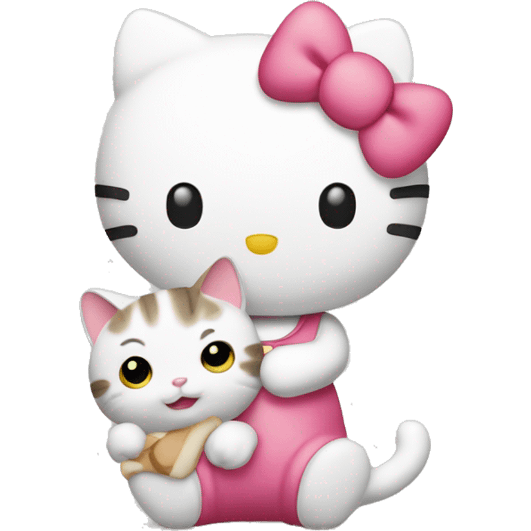 hello kitty holding cat emoji