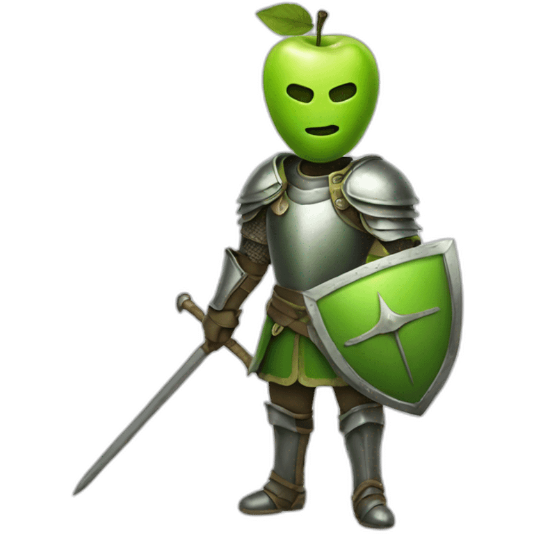 green apple knight with a spear in hand emoji