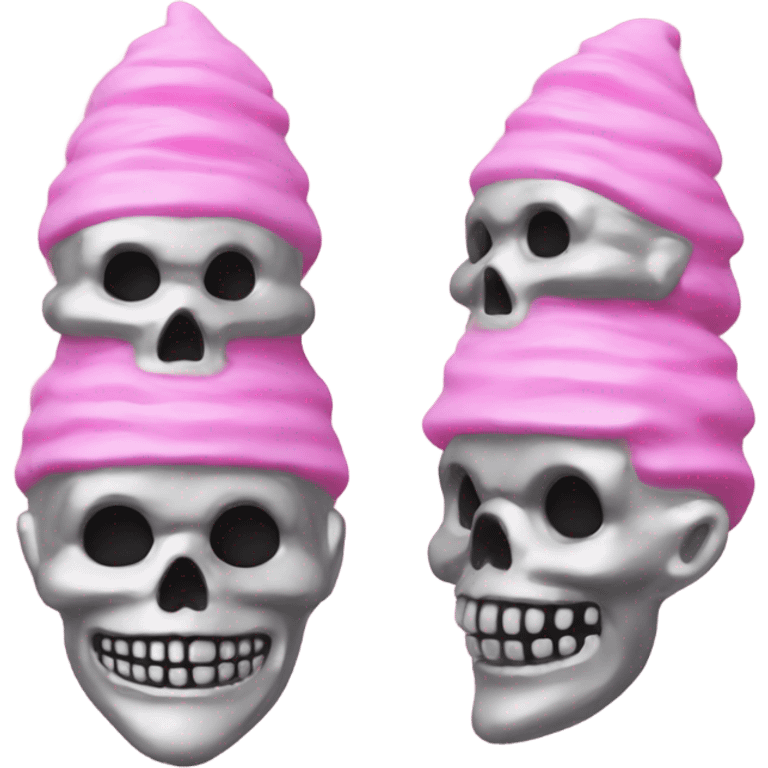 Gnome foam pink comb skeleton made out of chrome emoji