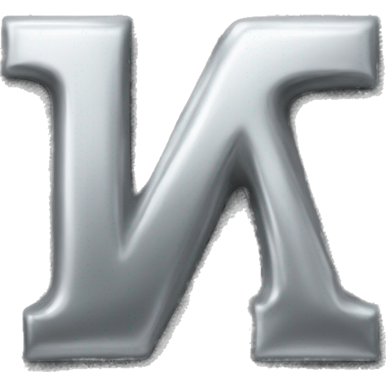 Realistic silver-metallic letter A, isolated.  emoji