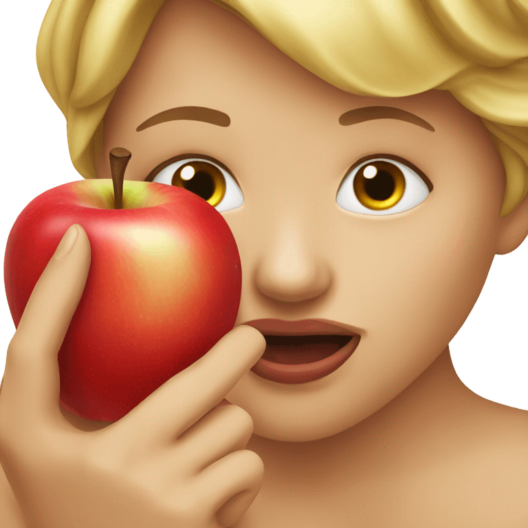 Woman biting apple emoji