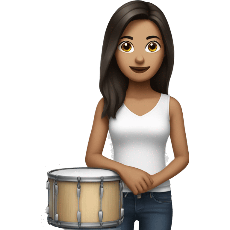 Brunette with drum  emoji