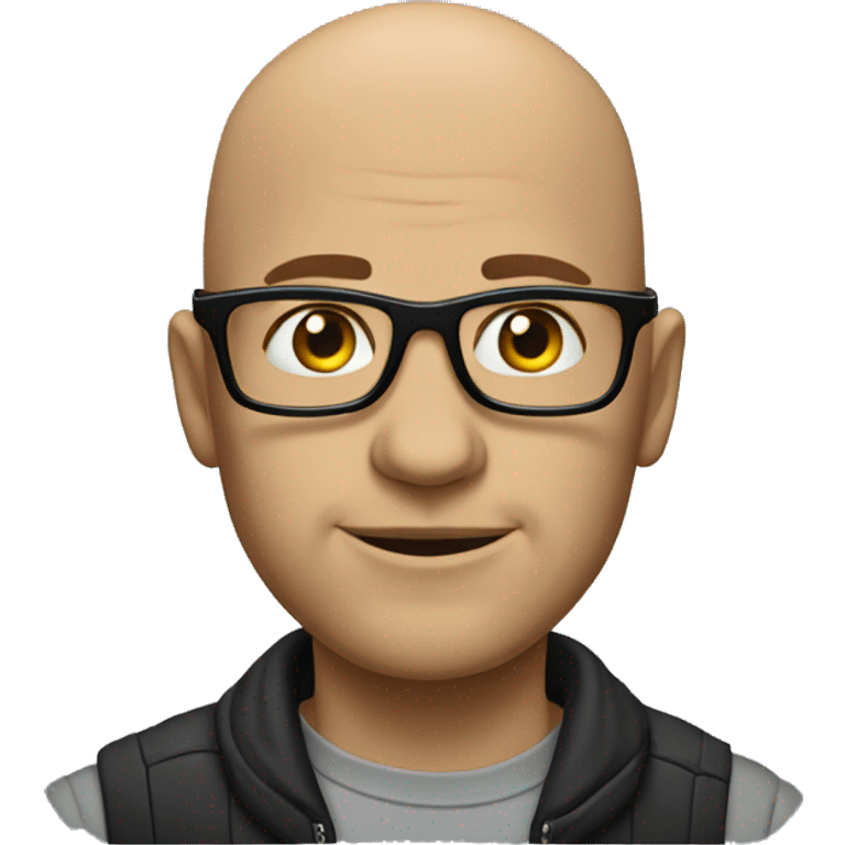 cool bald guy with glasses emoji