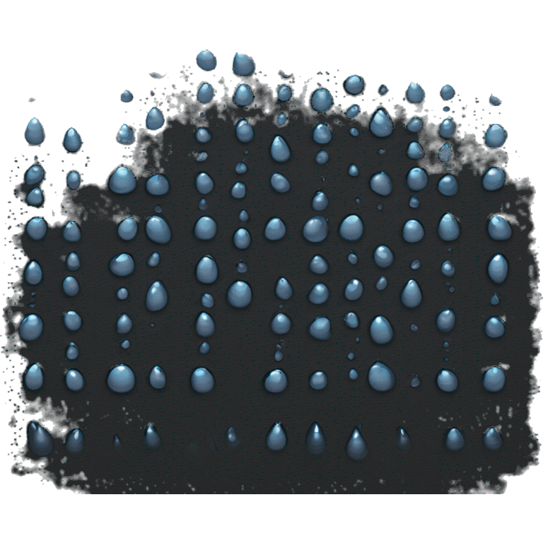 Water droplets on black skin emoji