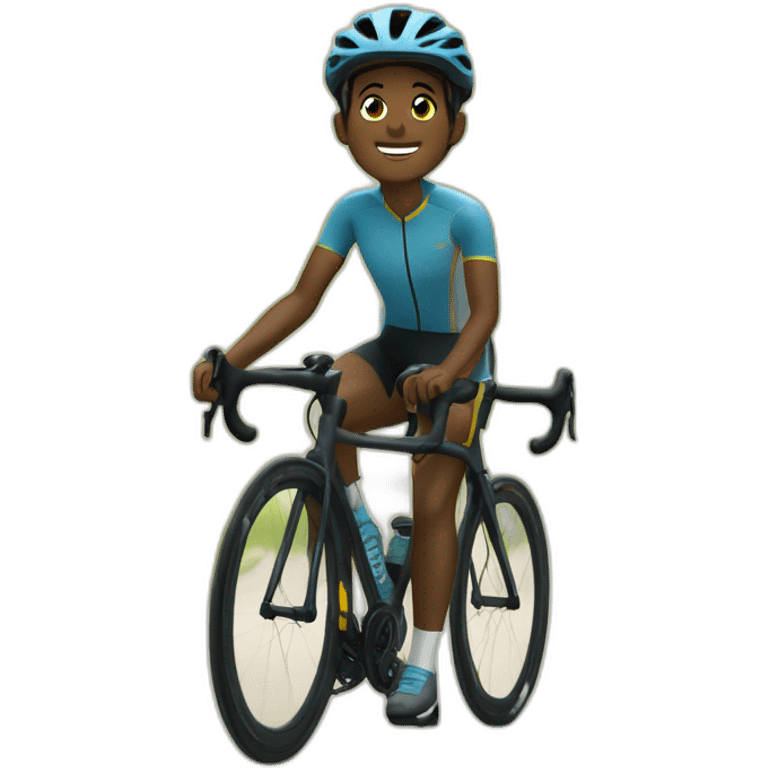 Ciclista negro, acordando cedo , viver emoji